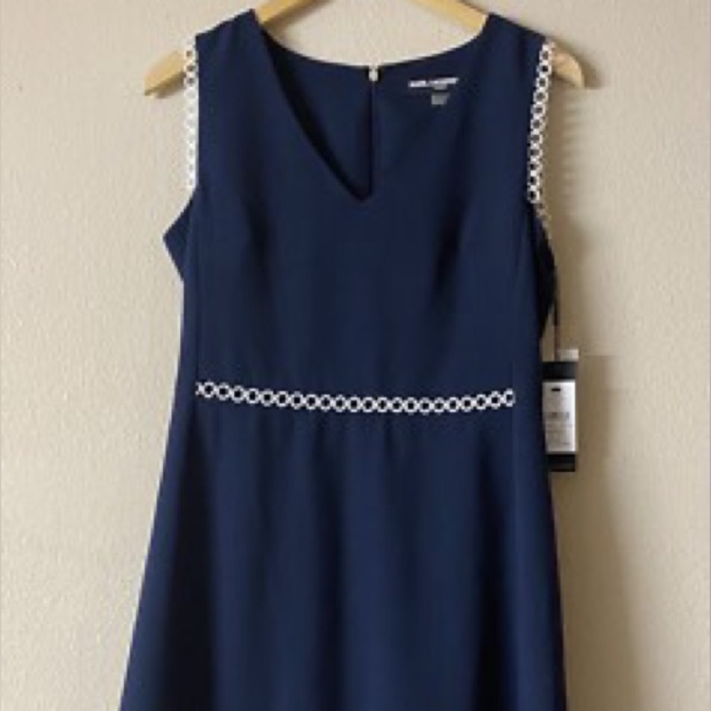 Karl Lagerfeld Navy with White Business Dress